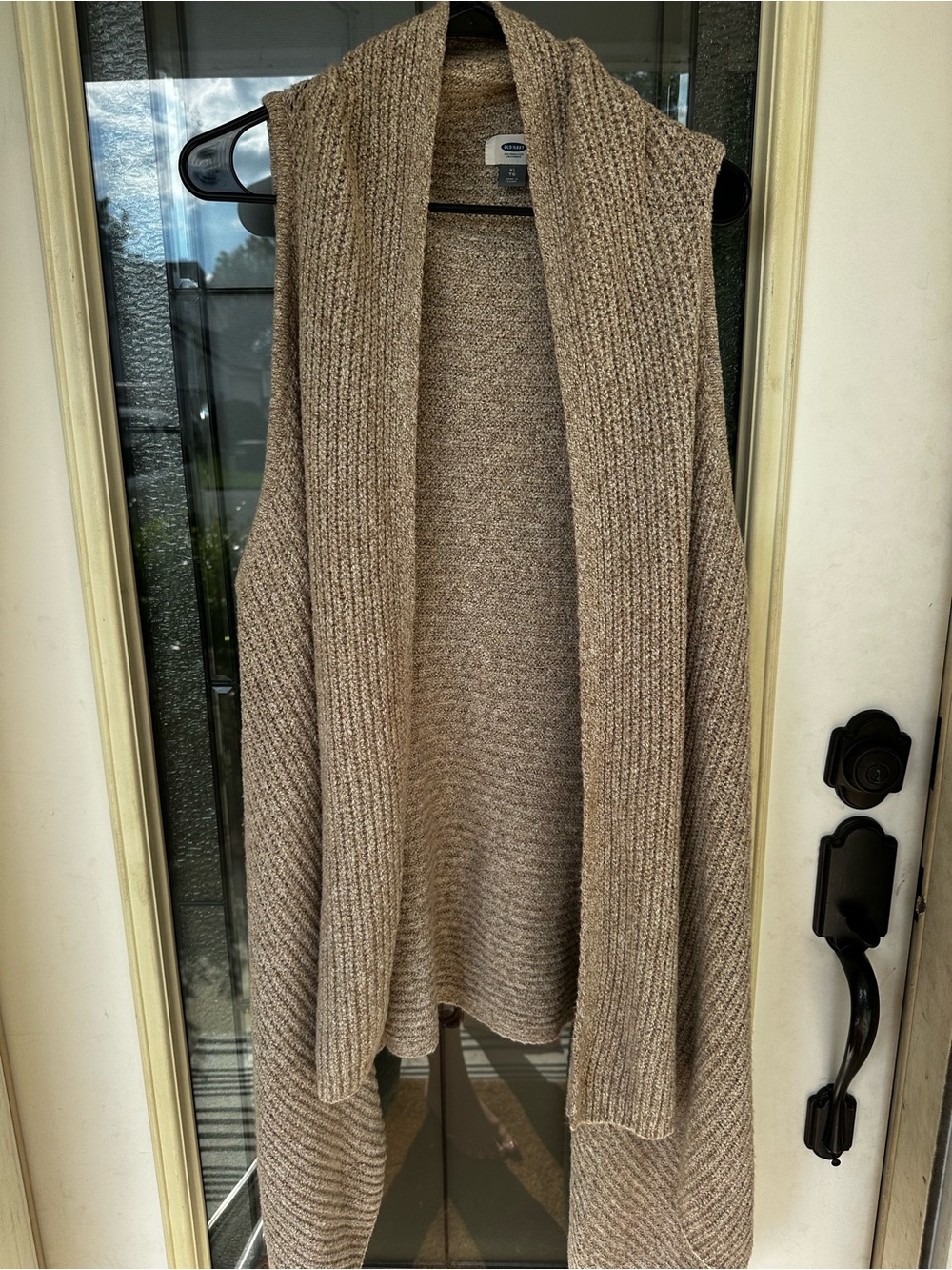 Old Navy Taupe Open-Front Sleeveless Cardigan